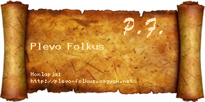 Plevo Folkus névjegykártya