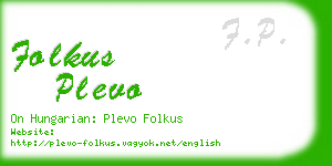 folkus plevo business card